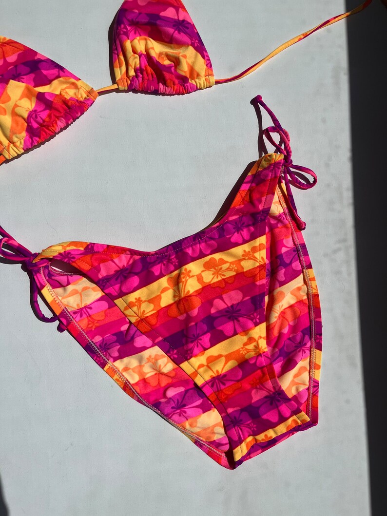 2000s Hibiscus Flower Bikini Set Etsy