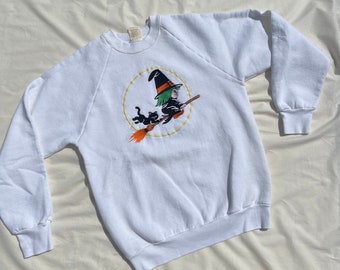 1980s black cat & witch crewneck sweatshirt