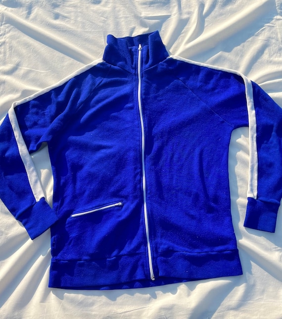 1970s JCPenney blue & white athletic jacket