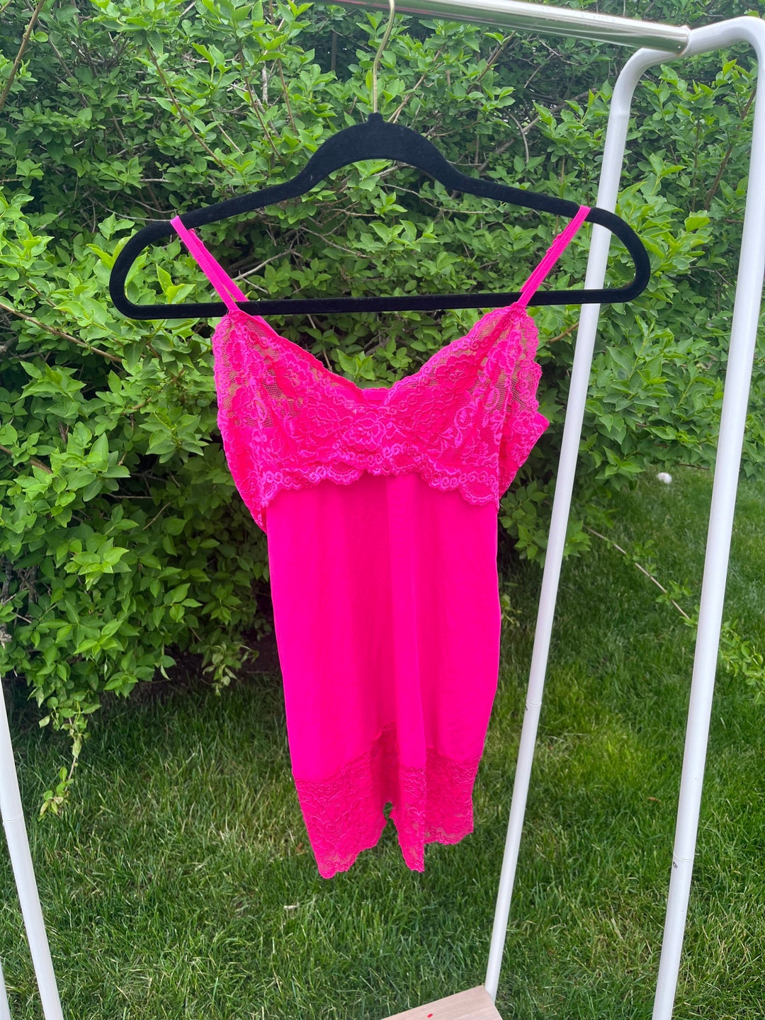 2000s La Vie En Rose Pink Slip Dress Etsy