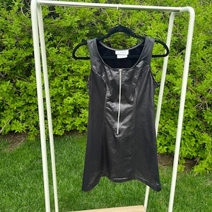 1990s A.Byer black zip-up dress