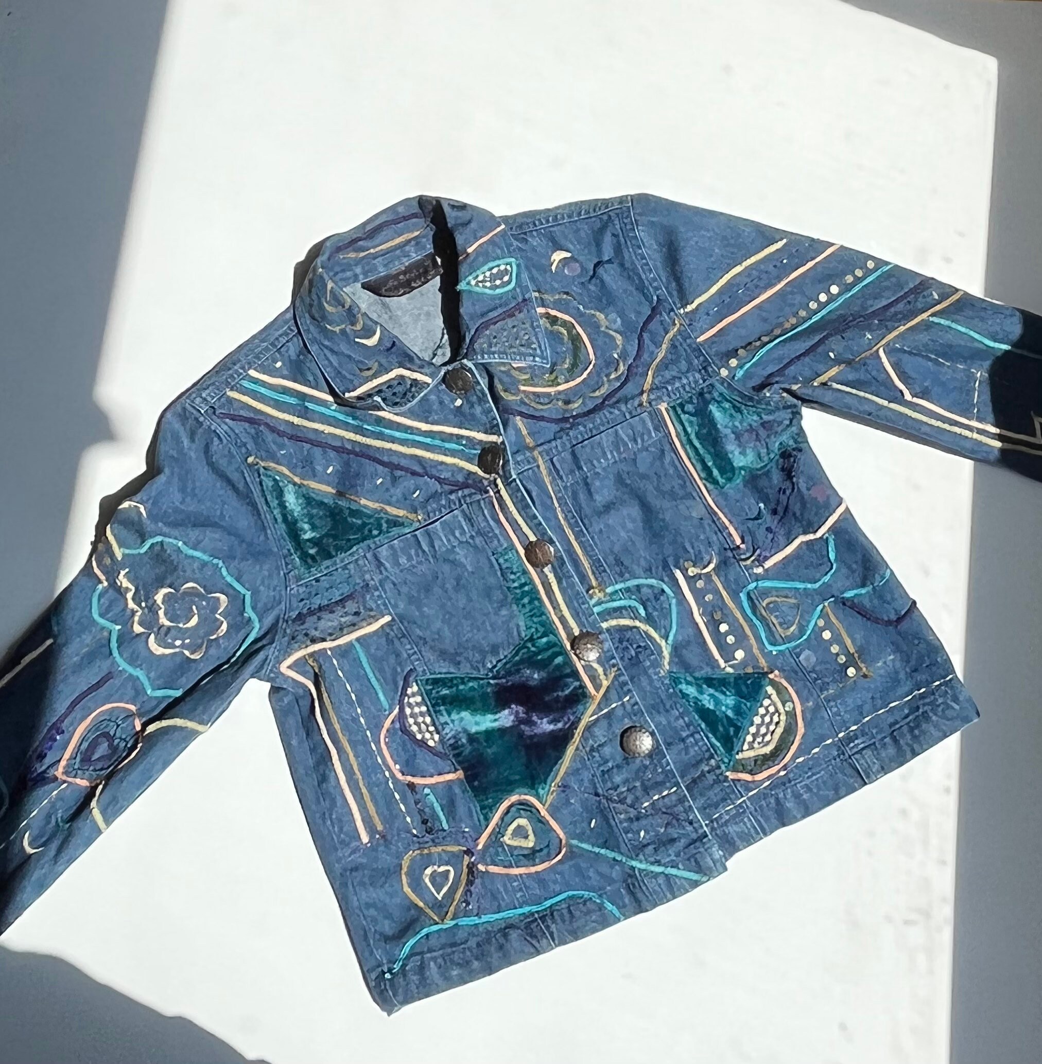 ジャケット・アウター 90s chico's design denim jacket y2k Chicos Womens Y2K Koi Fish Asian Embroidered Button Up