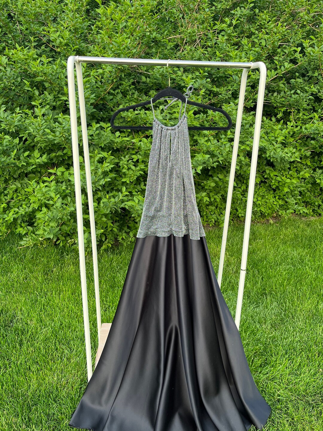 1990s Night Way Metallic Keyhole Halter Dress - Etsy