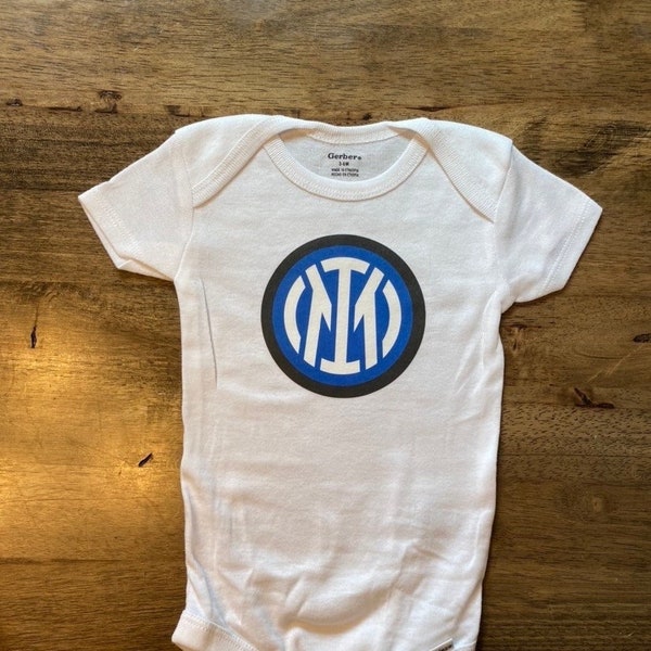 Inter Milan Soccer Custom/Personalized Baby Onesie, Baby Shower Gift, Newborn Outfit, Baby Boy Girl Unisex Bodysuit