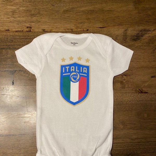 Italie / Italia Soccer Personnalisé / Personnalisé Baby Onesie, Cadeau de baby shower, Tenue de nouveau-né, Baby Boy Girl Corps unisexe