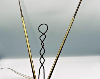 Bakelite? TV Antenna Gemini Rabbit Ears Atomic Age Extends to 36" Dial & Eyeball