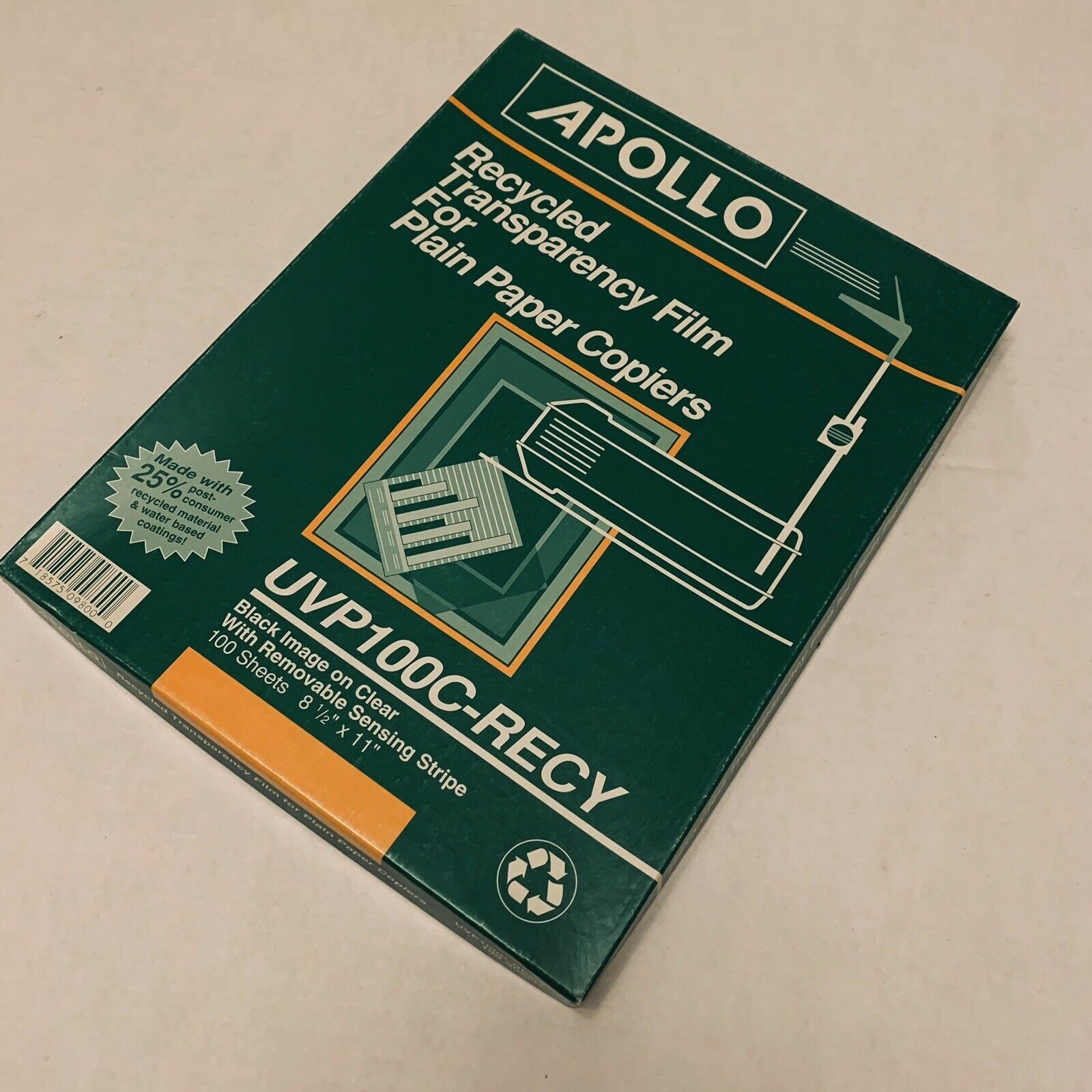 Apollo Plain Paper Copier Transparency Film Black On Clear Box Of