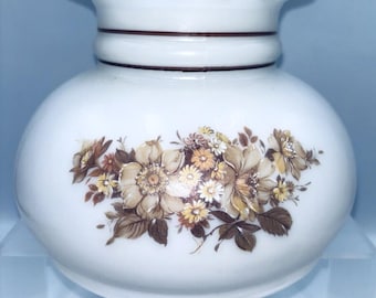 Vintage Milchglas Windlicht Lampenschirm Blumenmuster Top 18 cm Fitter Cottagecore