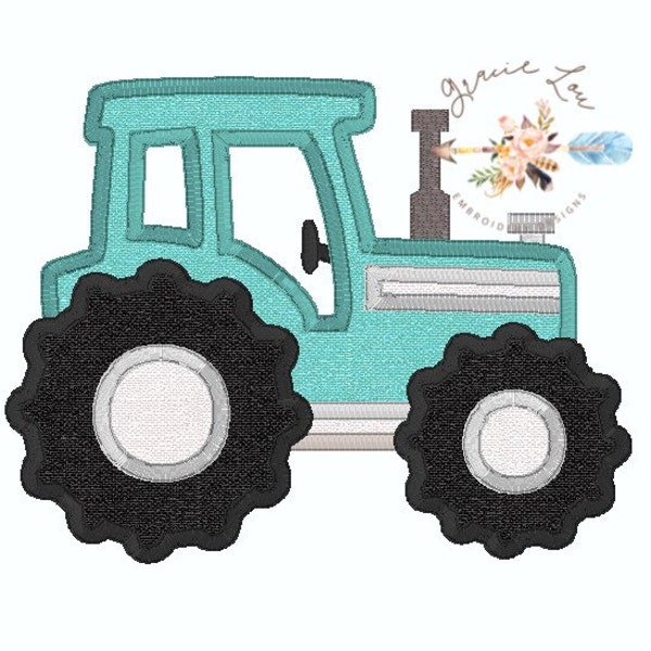 Tractor Embroidery design, tractor applique design, farm embroidery design