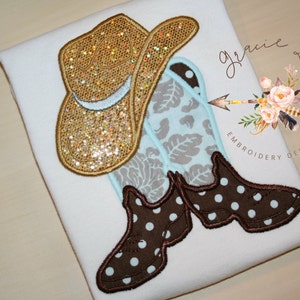 Cowboy boots with hat embroidery design 4&quot;x4&quot; and 5&quot;x7&quot;, Cowboy embroidery design, cowgirl embroidery design, appliqué, embroidery design