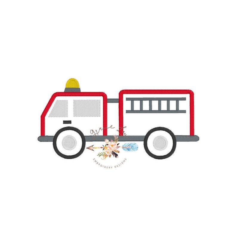 Fire truck embroidery design fire truck applique design  etsy Fire truck embroidery design fire truck applique design  etsy