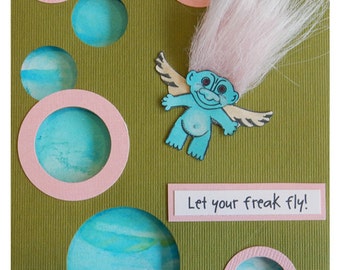 Vintage Troll Wings Set (Large) - Rubber cling stamp