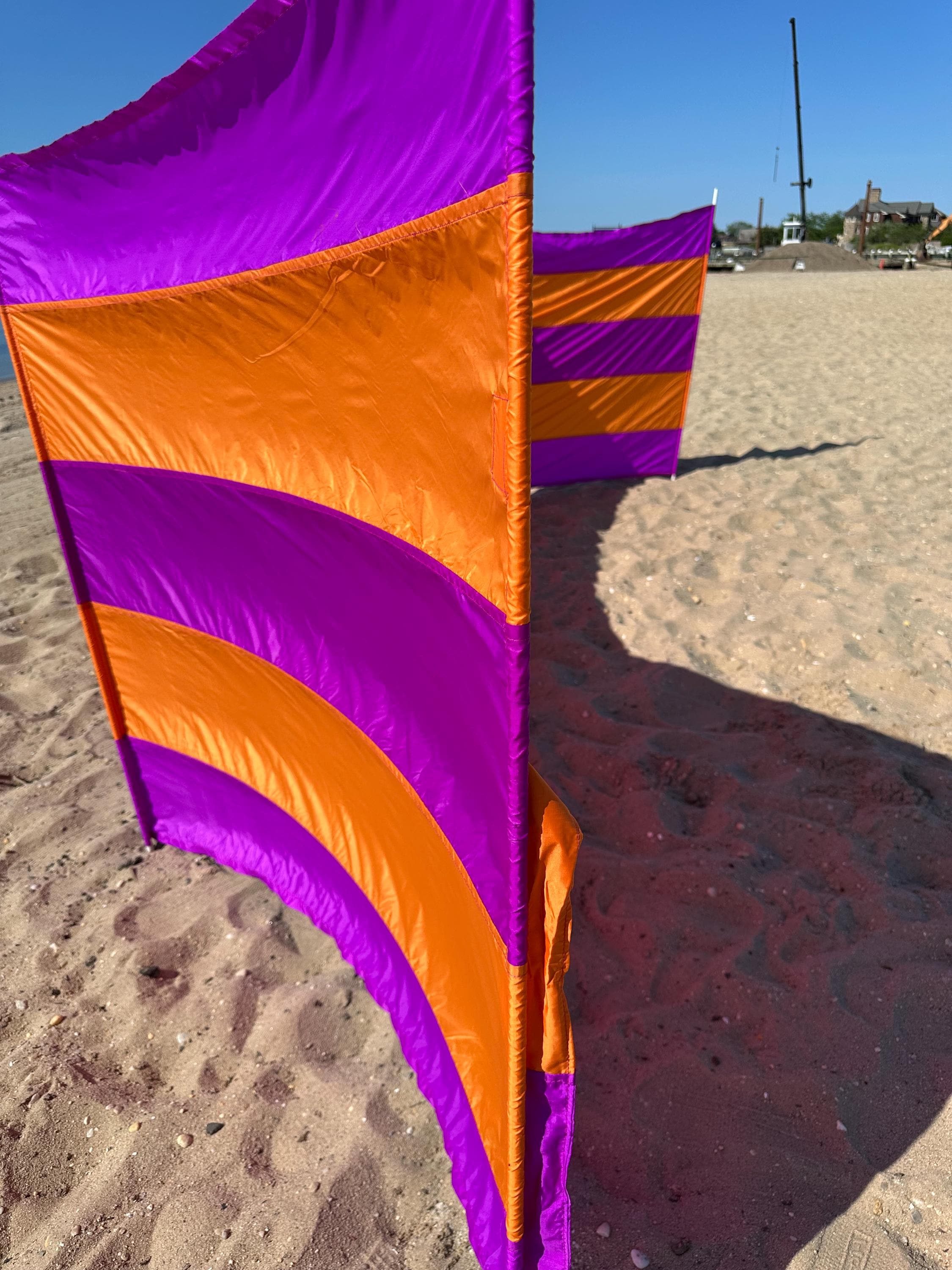 Windscreen, 6 yards, Orange, Magenta, Rip Stop, 4' tall, Privacy for Beach, Backyard, Hot tub, Camping, RV, Poles Not Included