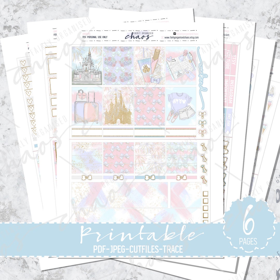 DREAMS PRINTABLE STICKER Kit Printable Planner Stickers Weekly Kit Magical Place Journaling - Etsy
