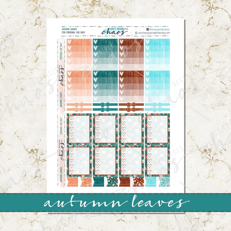 AUTUMN LEAVES Printable Planner Stickers Weekly Kit Autumn - Etsy