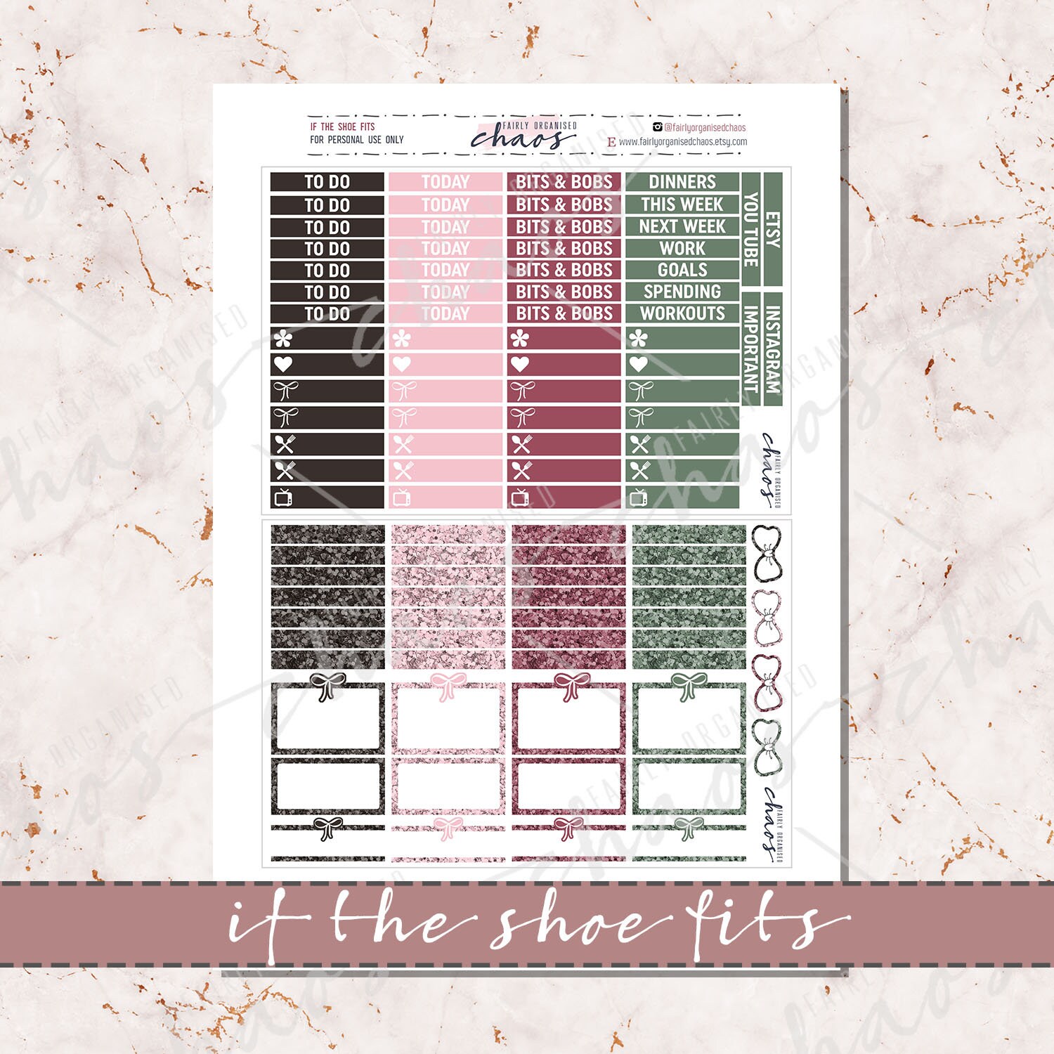 If THE SHOE FITS Printable Sticker Kit Weekly Sticker Kit - Etsy