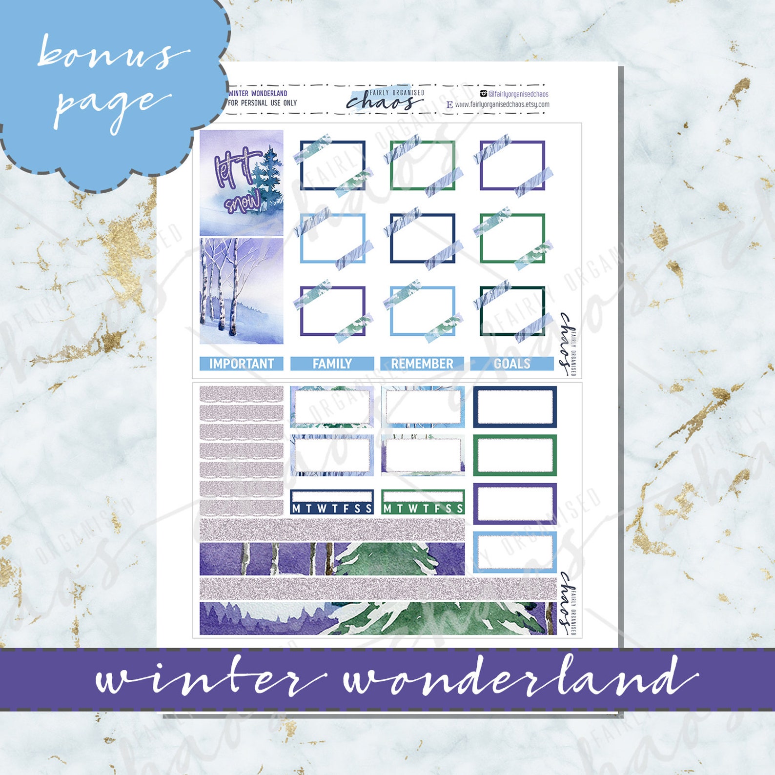 WINTER WONDERLAND PRINTABLE Sticker Kit Winter Kit - Etsy