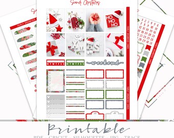 Scandi Christmas - Printable Planner Kit - Printable Planner Stickers - Weekly Kit - Photo Christmas Kit