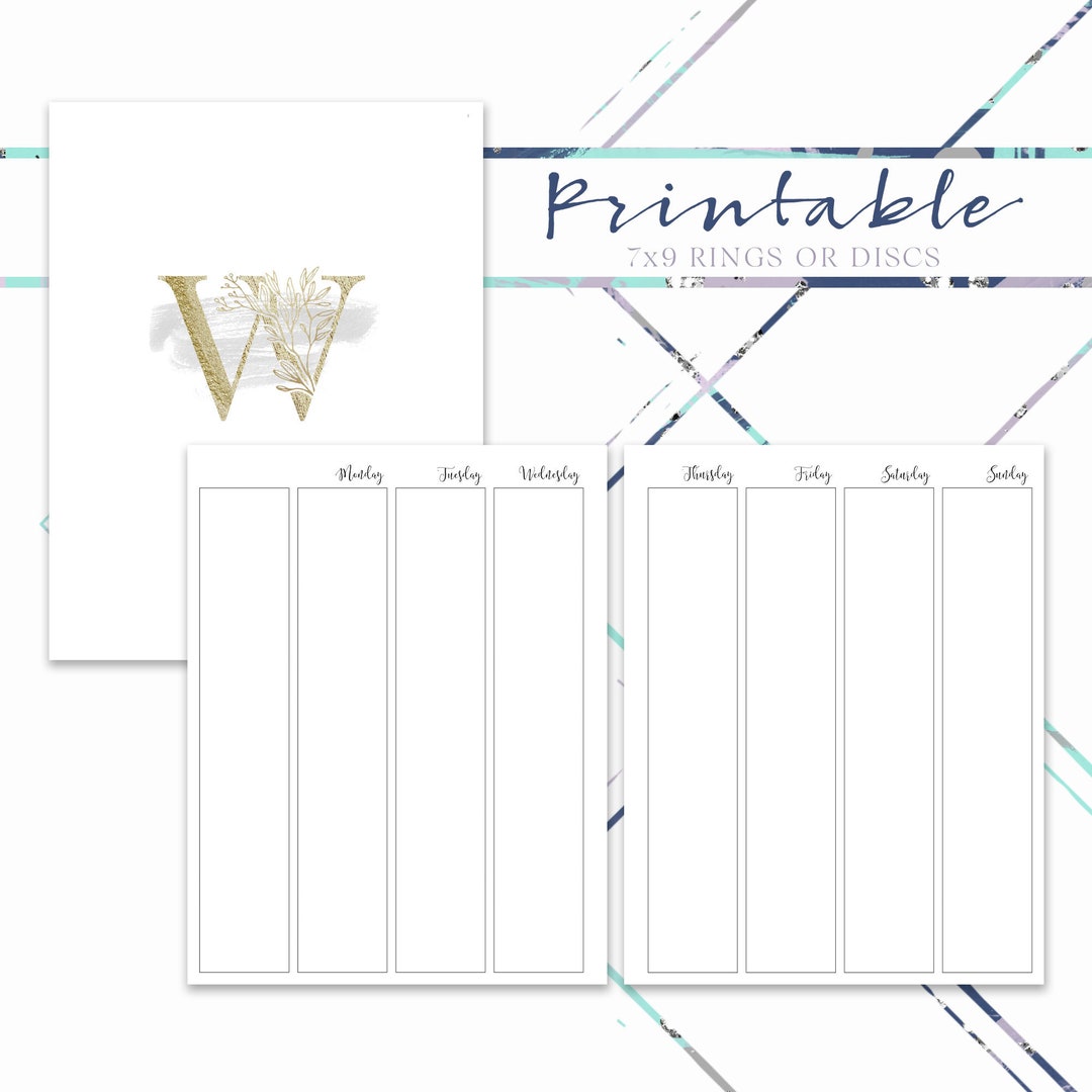 7x9 UNDATED WEEKLY PLANNER Printable Planner Vertical Weekly Minimal ...