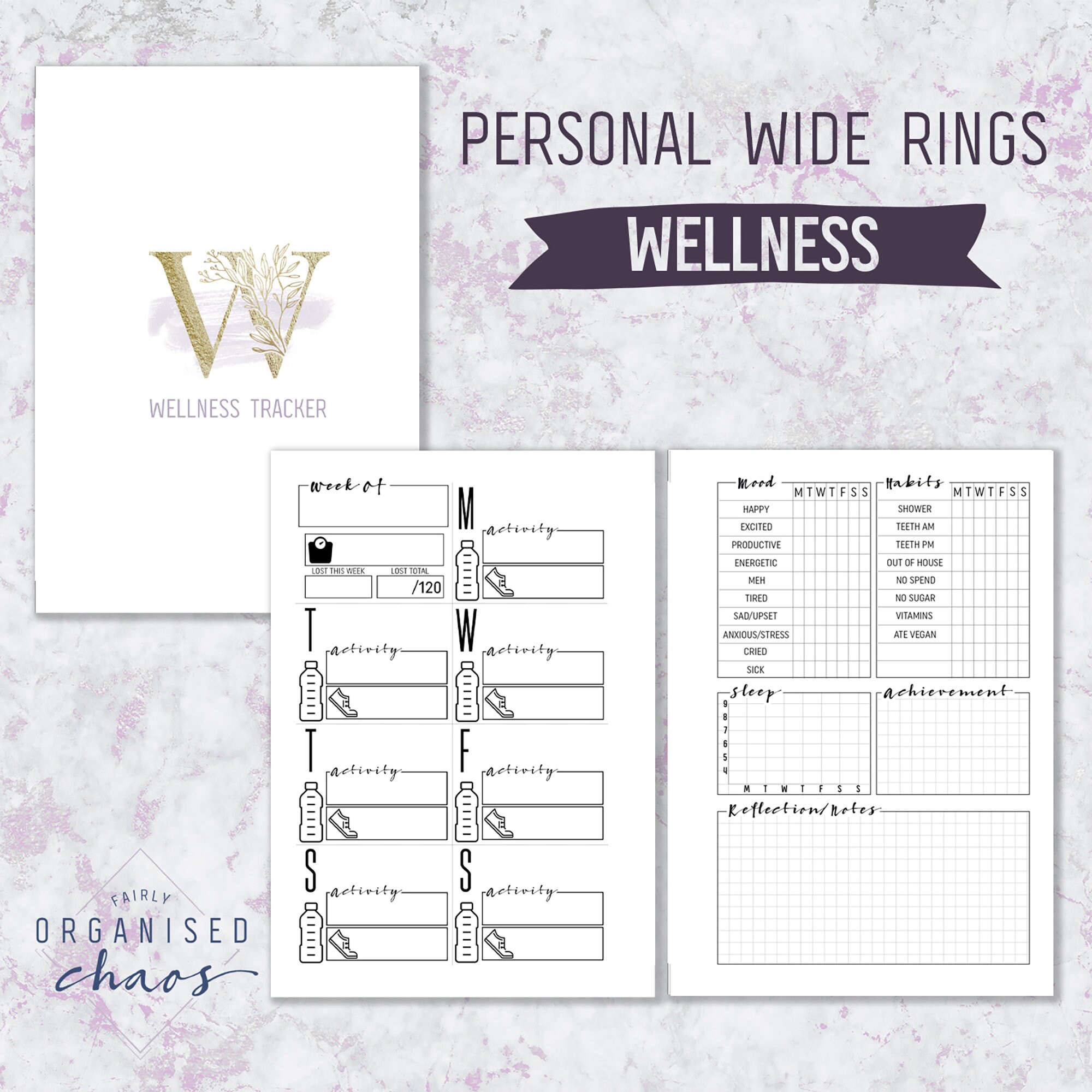 PERSONAL WIDE RINGS Wellness Tracker Insert 13 Weeks - Etsy New Zealand