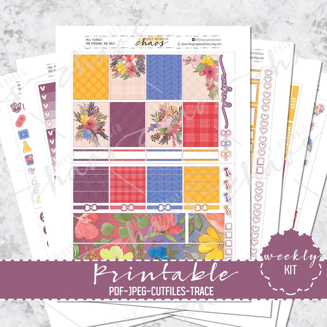 FALL FLORALS Printable Planner Kit Printable Planner - Etsy