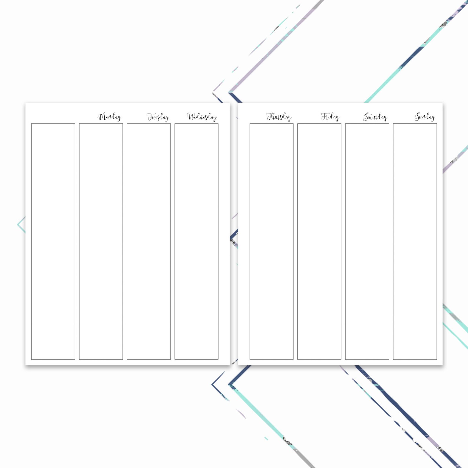 7x9 UNDATED WEEKLY PLANNER Printable Planner Vertical Weekly Minimal ...