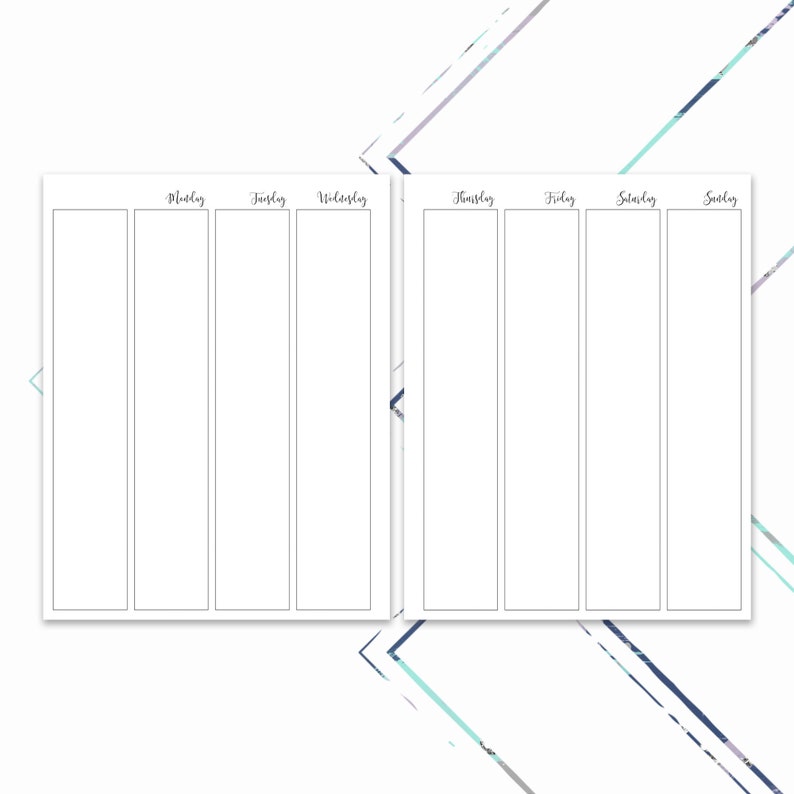 7x9 UNDATED WEEKLY PLANNER Printable Planner Vertical Weekly Minimal ...