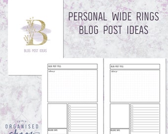 PERSONAL Wide Rings BLOG POST Ideas Printable Insert