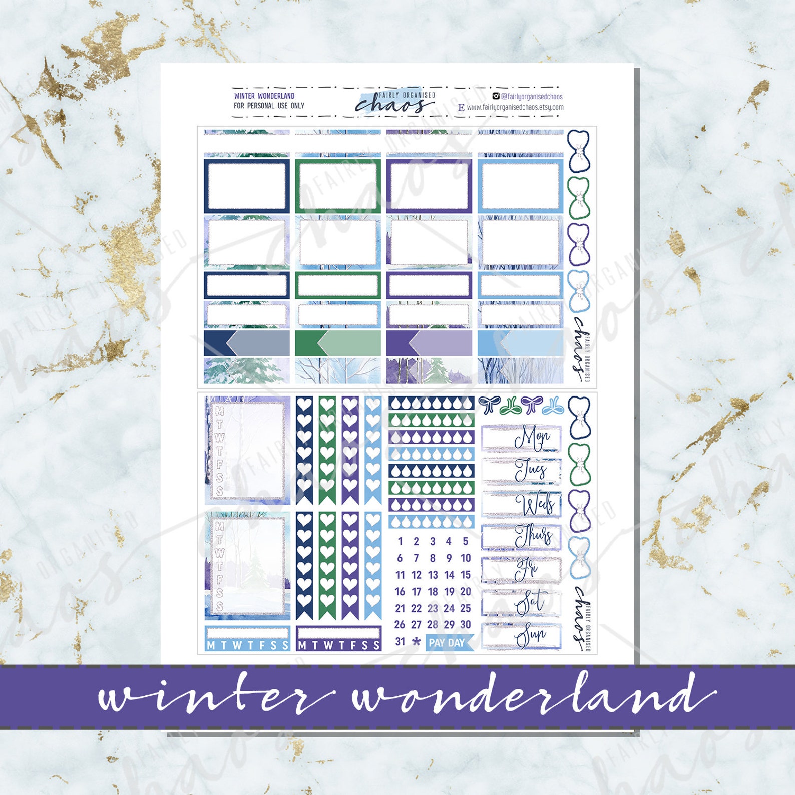 WINTER WONDERLAND PRINTABLE Sticker Kit Winter Kit - Etsy