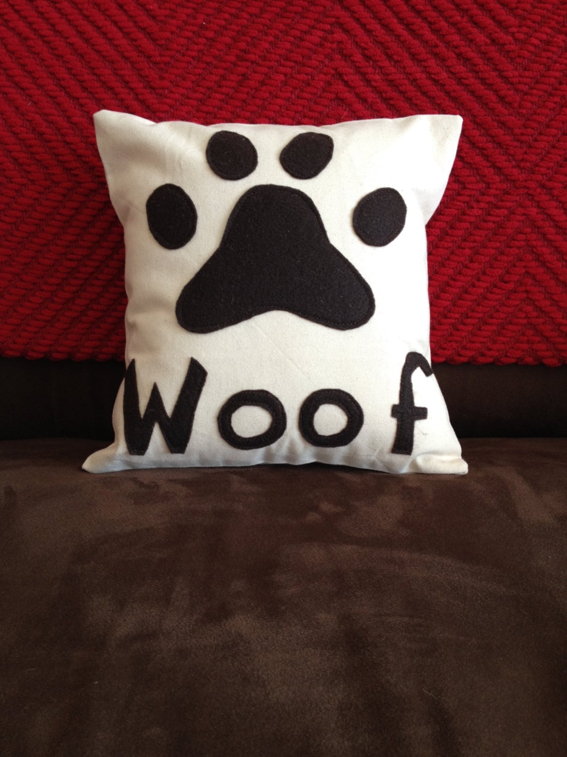 Dog Paw Pillow 12 x 12 pillow Woof Pillow Dog Lover Pillow Etsy