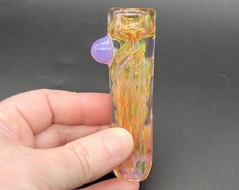 Inside Out Gold Fume Glass Chillum Pipe