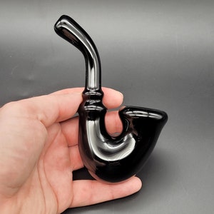 Black Glass Sherlock Pipe