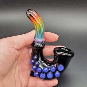 Feather Rake Rainbow Glass Sherlock Pipe