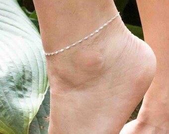 Sequin Anklet | Sterling Silver Summer Jewelry