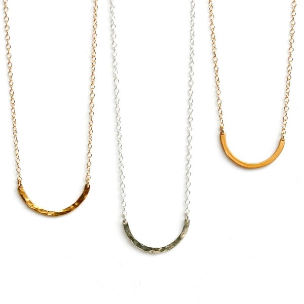 Halbkreis Kette gold | Geometrische Halskette silber