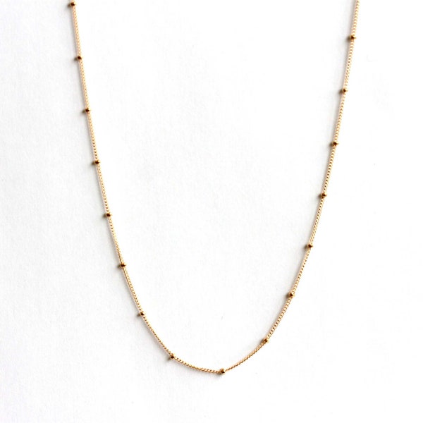 Zierliche Sterlingsilber Halskette für Frauen | Satellitenkette gold filled