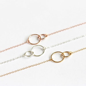 Double Circle Necklace Sterling Silver / gold / rose gold