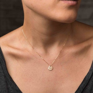 Hammered Coin Necklace Gold Filled | Waterproof Gold Jewelry