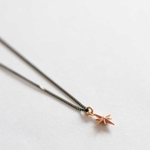 Starburst Necklace Black & Gold North Star Pendant rose gold