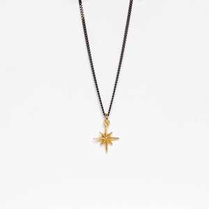 Starburst Necklace Black & Gold North Star Pendant image 1