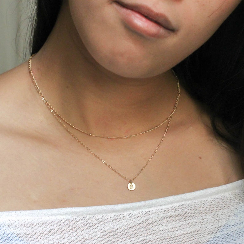 Kleine Initialen Halskette gold Wasserfeste Goldkette Bild 5