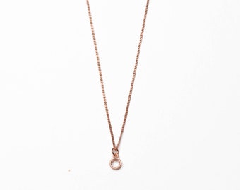 Tiny Crystal Quartz Necklace Rose Gold Plated Silver