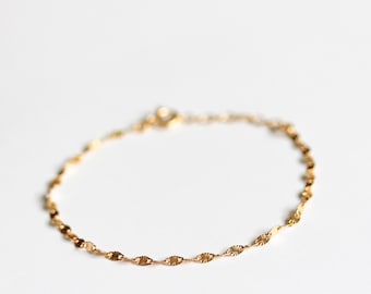 Sun Link Bracelet Gold, Sterling Silver Bracelet, Boho Summer Jewelry, Gift for Her