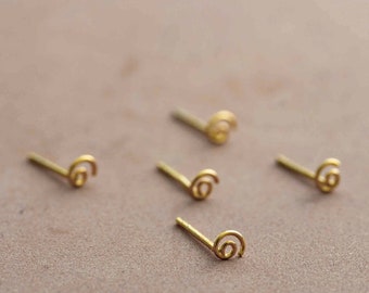 Teeny Tiny Swirl stud earring gold plated silver