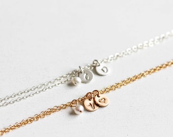 Personalized Gold Bracelet, Sterling Silver Initial, Rose Gold Jewelry