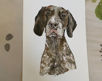 Retrato de mascota en acuarela personalizado / Perro gato animal