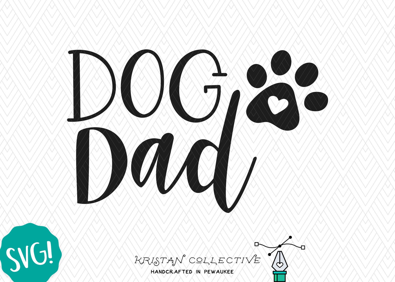 Dog Dad SVG Heart Paw Print SVG Dog Dad Design Cut File - Etsy