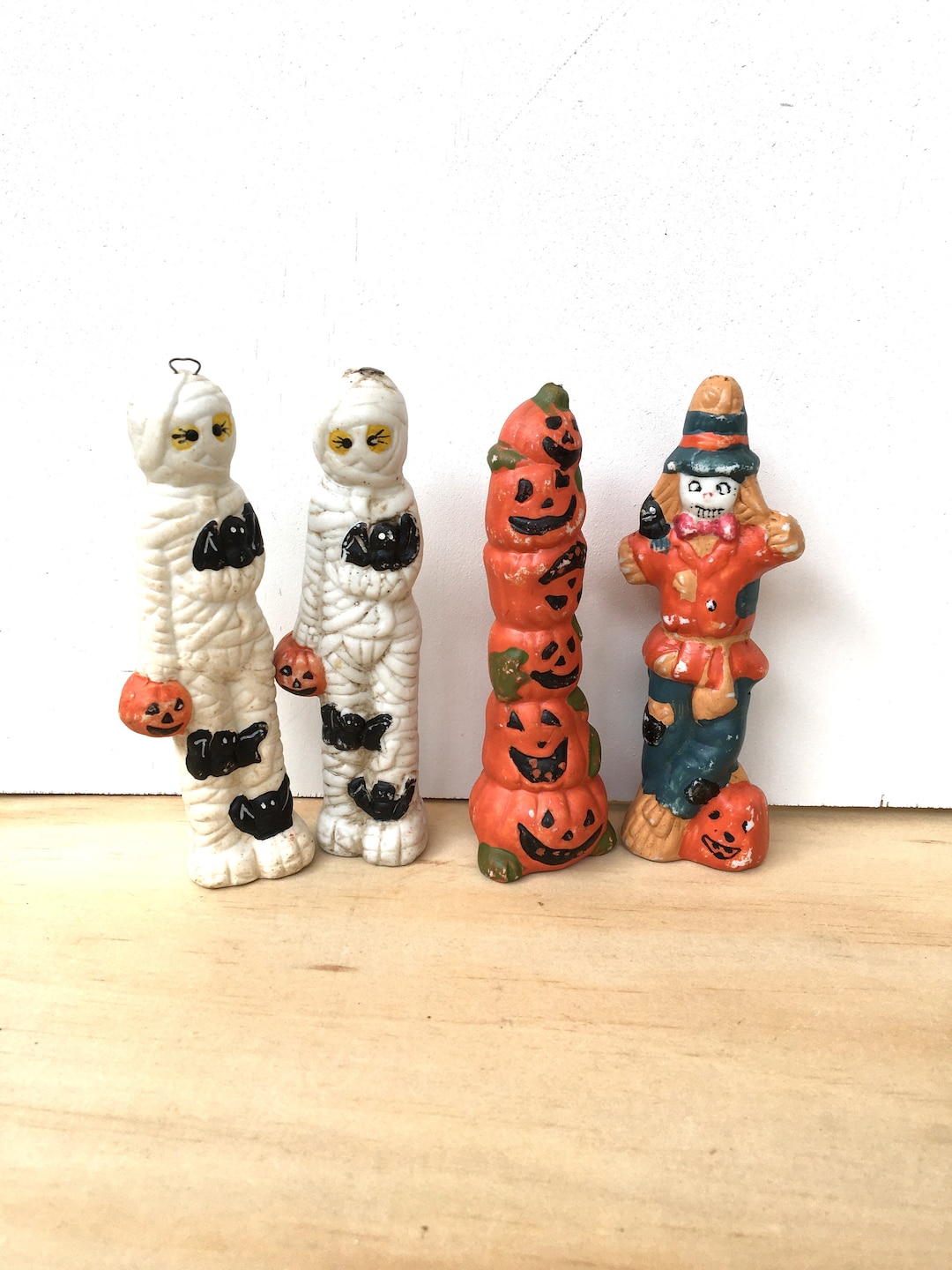 Set of Vintage Halloween Figurines Bisque Etsy
