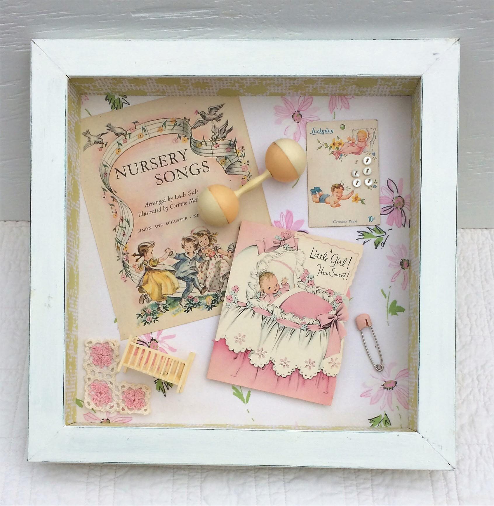 Baby Girl Shadowbox Etsy