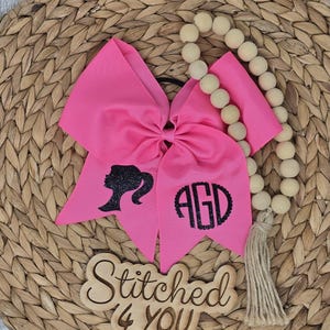 Monogrammed Cheer Bow, Grosgrain Ribbon, Custom Initial Hair Bow